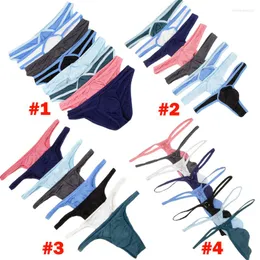 Underpants 8PCS Sexy Mens Underwear Soft Shorts Breathable Briefs Low Waist Male Homme Panties Bikini Bulge Pouch Thongs