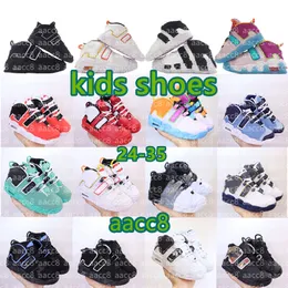 Niños Sneakers Uptempos Diseñador Chiledrens zapatos Sports Baloncesto Baloncesto Niñas Tempos Up Tempos Scottie Pippen Running Shoes Triple Black Baby Baby Fte#