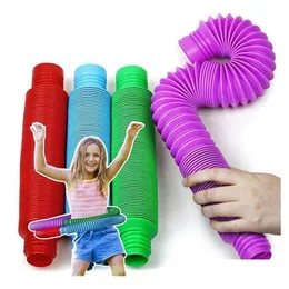 Descompressão brinquedo mini tubo pop sensorial fidget colorf círculo engraçado desenvolvimento educacional dobramento crianças presente de natal 17 mm gota del dhint