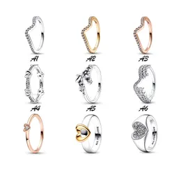 Roségold Eheringe für Frauen lieben Flügel glitzern silberring diy fit pandora neuer Designer Schmuck Urlaub Geschenk