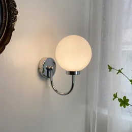 Vägglampa nordiskt glas guld/krom sconces ljusbeslag heminredning på klockan sconce i badrummet