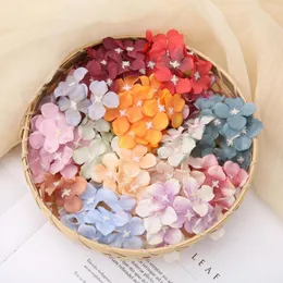 装飾的な花50pcs/set人工花の頭は、庭のための耐摩耗性の耐摩耗性のカラフルな薄いアジサイ