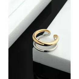 Cluster Rings Japan's Nice Design холодный и простой. Двухцветное кольцо с двойным кольцом женское кольцо G230228