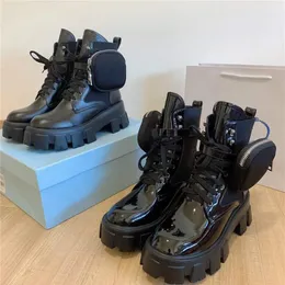 Дизайнерские дамы ROIS Платформа короткие ботинки черные классические бои Мартин Стифель не скользкие зимние туфли нейлоновая мешочка лодыжки снежные бутыки 280d