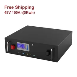 무료 배송 2 PCS 48V 100AH ​​LIFEPO4 배터리 10KWH 9.6KWH 리튬 태양 에너지 저장 배터리