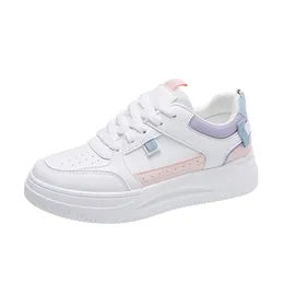 Fashion hotsale flatboardschoenen voor dames Wit-roze Wit-paarse lente casual schoenen sneakers Color28