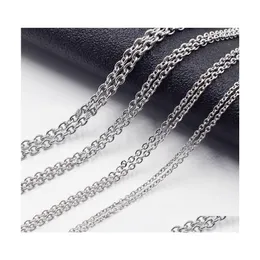 car dvr Chains Sier Stainless Steel Chain Necklace Wholesal 1.5Mm 2Mm M O Fit Diy Pendant Jewelry Making Bk Drop Delivery Necklaces Pendants Dh69D