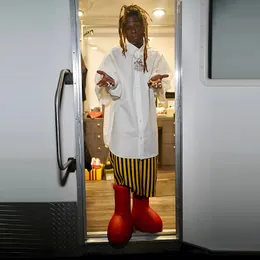 Top MSCHF NIEUWE Designer Astro Boy Rain Boots Men Women Red Boots Non-Slip Platform Boots Fashion Shoes Rubber Nieuw 2023