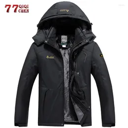 Men's Down Winter Parka Men Windbreaker Plus Velvet Thick Warm Waterproof Coats Male Military Hooded Jackets Casaco Masculino Size L-6XL