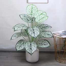Dekoratif Çiçekler 70cm 18LEVES Yapay Yeşil Bitkiler Tropikal Simülasyon Palmiye Ağacı Plastik Muz Sahte Şube El Ev Evi Dekorasyonu