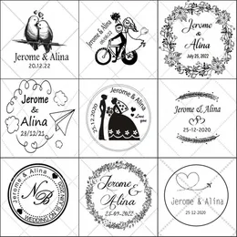 Frimärken Anpassad P Osensitive Diy Pre Ink Anpassad självfärgad stämpelgummi -runda för Scrapbooking Wedding W21 W30 230228