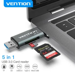 Leitores de cartão de memória VENÇÃO MICRO SD CARD Adaptador Tipo C Micro USB SD Memory Card Adapter para MacBook Laptop USB 3.0 SD/TF OTG Card Reader 230228