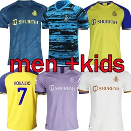 2022-23 AL NASSR FC Soccer Jerseys Men Kit Transfer Ronaldo nummer 7 Cristiano Rona7do Home Yellow Away Top Jersey Football Shirt