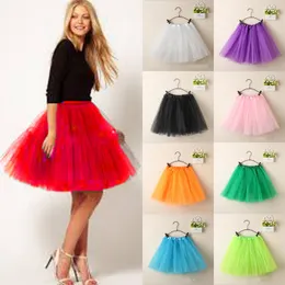 Moda kobiety panie dziewczęta halki tutu mini organza 3 layere imprezowa spódnica podniszczona księżniczka spódnica