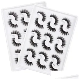 False Eyelashes 3D Mink Lashes Boxes Eyelash Packaging 9 Pairs Natural Makeup Drop Delivery Health Beauty Eyes Dhakd