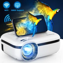 Portable Movie Projector, WiFi Outdoor Projector met draagtas, ondersteuning Full HD 1080p Mini Smart Phone Projector voor thuisbioscoopfilms