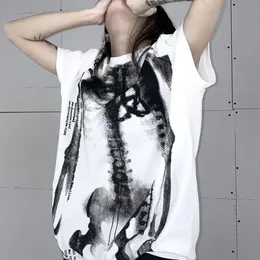 Gothic X Rays T Shirts Fashion Skeleton Punk Rock Short Sleeve Summer Loose Top Harajuku Aesthetic Streetwear Tee Female 230301