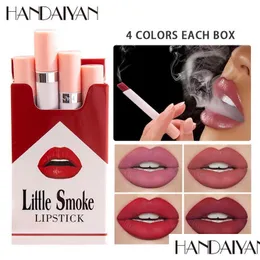 Szminka handaiyan rouge a levre matte papierosowe pomadki papierosowe Set Smoke Coffret Box Łatwy do noszenia makijaż Rossetti Drop dostarczenie Zdrowie B Dhdbm