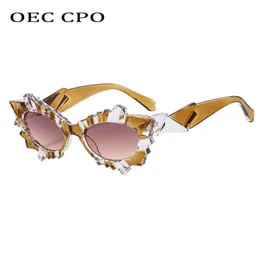 Солнцезащитные очки OEC CPO нерегулярные солнцезащитные очки для кошачьих глаз для женщин в стиле стимпанк Fashion Sun очки Женская личность красочные очки очки UV400J230301
