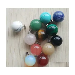 car dvr Charms 14Mm Round Ball Assortiti Misti Pietra Naturale Teardrop Pendenti Di Cristallo Per Collana Accessori Creazione Di Gioielli Drop Delivery Dhmyh