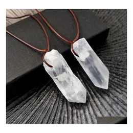 car dvr Pendant Necklaces Irregar Natural Healing White Jade Crystal Necklace For Women Gift Jewelry Drop Delivery Pendants Dhnuw