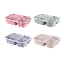 Dinnerware Sets Airtight Lunch Container Microwave Bento Picnic Sushi Utensils Wheat Fiber PP