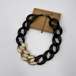 Choker Suekees Goth Modeschmuck Vintage Kragen Halskette Harz und CCB Links Erdige Halsbänder geschichtet für Damen Accessoires