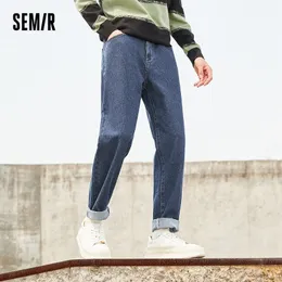 Jeans da uomo SEMIR Jeans Uomo Solid Retro Hong Kong Style Slim Feet Uomo Washed Demin Pants Trend Ins 230301