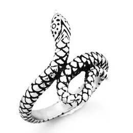 Fanssteel Stal ze stali nierdzewnej męskie punkowe vintage biżuteria Celtic Snake Animal Ring Prezent dla braci Sisters FSR20W64248T
