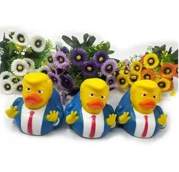 DHL Duck Bath Toy Novelty artiklar PVC Trump Ducks Dusch Floating US President Doll Showers Water Toys Novely Kids Gifts Partihandel GG0301