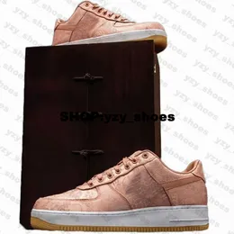 CLOT Rose Gold Silk Mens Shoes Casual AirForce 1 Size 14 Sneakers Women Designer Platform Air Kid Us14 Big Size 13 Eur 48 Trainers Skate Us 14 Forces One Low AF1s