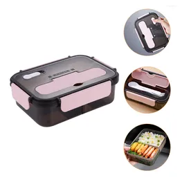 Servis uppsättningar Box Lunch Container Bento Meal Prep Sandwich Portable Containrar Lagring Dividerad kontroll Camping Portion Office Lufttätt