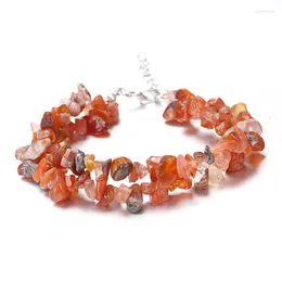 Bracelets de charme Stone natural colorida pulseira turmalina artesanal lasca de cristal pulverigem irregular de lixo para mulheres joias de garotas