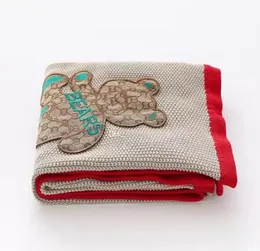 Новый дизайнерский бренд детские одеяла роскошная буква вышивка весенняя новорожденная супер мягкая пеленка