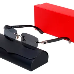 Carti-Brille, Holz-Sonnenbrille für Damen, Luxus-Brille, Vollformat-Brille, modisch, schlicht, großer quadratischer Goldrahmen, UV400, Strand-Show, quadratische Sonnenbrille mit Box