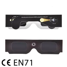 3D Glasses 100pcs lot Certified Safe Paper Solar lentes vr Eclipse Viewing 230301