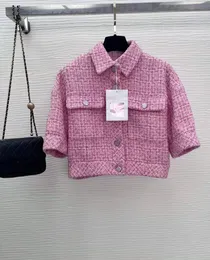 Chan nowy 2023 damska kurtka markowa OOTD projektant modne płaszcze odzież chroniąca przed słońcem CCCC łańcuchy tweedowy płaszcz wypoczynek kurtki damskie sweter prezent na dzień matki