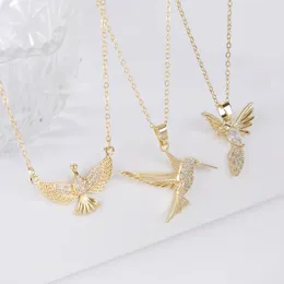 Colares pendentes 11 modelos engolem beija -flor para mulheres jóias de jóias de cor -a -ouro pássaros colares de animais joyeria mujer