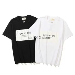Herr T-shirts 2023 våren och sommaren nya FOG patch bokstav rund hals tröja unisex kortärmad T230302