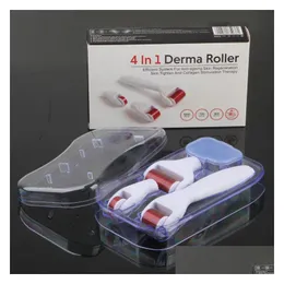 Other Skin Care Tools 4 In 1 Microneedle Roller Drs Derma With 3 Head1200Add720Add300 Needles Kit For Acne Removal Drop Delivery Hea Dhxdh