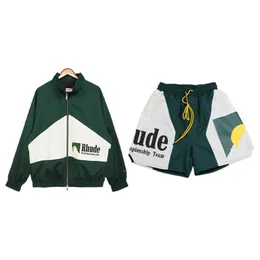 Men's and Women's High Street Jackets Fashion Brand Rhude Bomber 1 1 Ma1 Plus Cotton Air Force College Coats Varsity Sir2