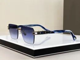 Meta Evo Rimless vierkante zonnebril zilveren blauwe gradiënt mannen rijden zonnebril Zonnebril Zonnebril Occhiali da Sole Sunnies UV400 brillen met doos