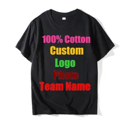 Herren T-Shirts Unisex Custom Drucken personalisierter Männer Harajuku Solid Color Text Pos Kleidung Anzeigen reines Baumwoll-T-Shirt 230302