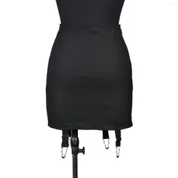 Kvinnors shapers goth korsett klär kvinnor streetwear bandage smal bodycon kjol y2k 90s indie klädklubb party bär