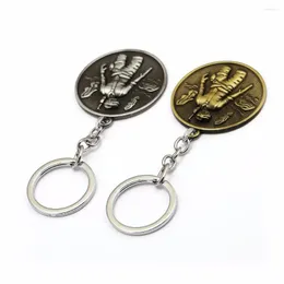 キーチェーンGWTS PUBG PlayerUnknown's Battlegrounds Letter Keychain Round Metal PendantキーリングホルダーカーフィギュアChaveiro Men Jewelry