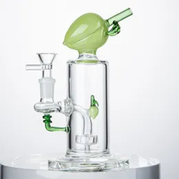 Popular and Unique Bong Peach Shape Fruit Glass Bongs Hookahs Showerhead Percolator 7 Inch Heigh Water Pipes With 14mm Female Jiont 5mm Thickness Oil Dab Rigs