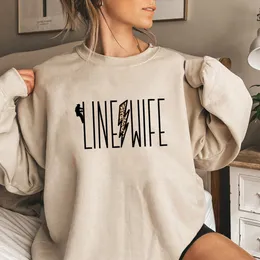 Bluzy Bluzy Bluzy Women Lineman żona Lieopard Liefe Prezent Długie rękawy pullover unisex grafika najlepsza 230301