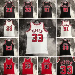 Jerseys de basquete vintage impressos 33 Scottie 91 Dennis Pippen Rodman #23 Motion Homem de alta qualidade