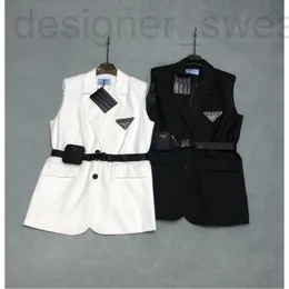 Women's Suits & Blazers designer Kardashian same paragraph Spring and Summer New Bag Belt Vest Suit Chest Triangle Heavy Work Order Drill Hot Process G1LA