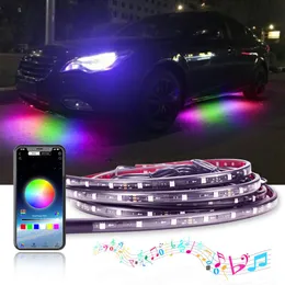 RGB светодиодная полоса Bluetooth управление приложением. Проточный цвет под автомобилем 90 см 120 см IP65 Трубка трубки нижняя система.